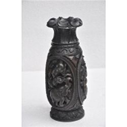 Dark Color Haldu Wood Flower Vase size 10in.x4.5in.