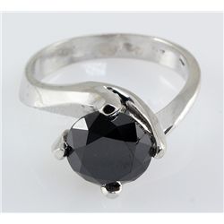 3.50 ctw Black Diamond Ring 14kt W/G Opaque, SI1