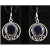 Image 1 : SAPPHIRE CORRUNDUM 35.06CTW SILVER HOOK EARRING
