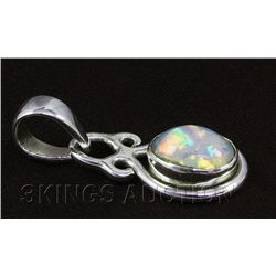 Cabochon Opal 11.06ctw Bezel Design .925 Pendant