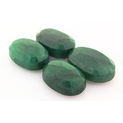 172.56ctw Faceted Loose Emerald Beryl Gemstone Lot of 4