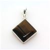 Image 1 : Sterling Silver Pendant w/ Semi Precious Tiger Eye Yellow Gemstone, 10.9g