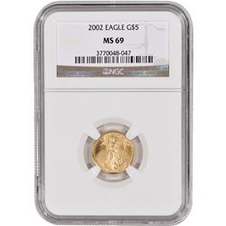 2002 1/10 oz Gold American Eagle MS-69 NGC