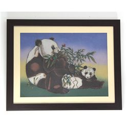 Mother & Babby Panda Gemstone Painting w/ Frame