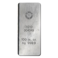 Silver Bars: Royal Canadian Mint 100 oz .999 fine