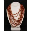 Image 1 : 979.50CTW ORANGE 8 ROW MOTHER OF PEARL NECKLACE