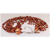 Image 2 : 979.50CTW ORANGE 8 ROW MOTHER OF PEARL NECKLACE