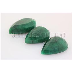 136.22ctw Faceted Loose Emerald Beryl Gemstone Lot of 3