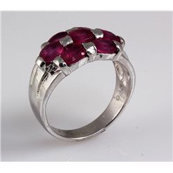 3.50ctw Pink Ruby Sterling Silver Ladies Ring 4.49g