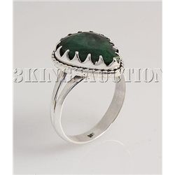 EMERALD BERYL 26.30CTW UNIQUE DESIGN SILVER RING