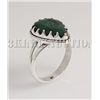 Image 1 : EMERALD BERYL 26.30CTW UNIQUE DESIGN SILVER RING