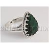 Image 2 : EMERALD BERYL 26.30CTW UNIQUE DESIGN SILVER RING