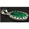 Image 2 : NATURAL EMERALD BERYL 27.40CTW SILVER PENDANT