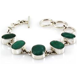 175ctw Stanning Silver Emerald Bracelet