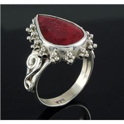 RUBY CORRUNDUM 27.63CTW STERLING SILVER RING