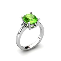 Peridot 2.50ctw Ring 14kt White Gold