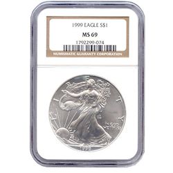 Certified Uncirculated Silver Eagle 1999 MS69