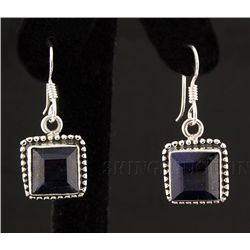 SAPPHIRE CORRUNDUM 30.34CTW SILVER HOOK EARRING