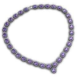 Tanzanite 44.55ctw Necklace 14kt White Gold