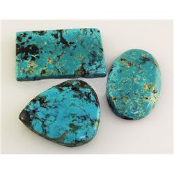 Natural Turquoise 186.18ctw Loose Gemstone 3pc Big Size