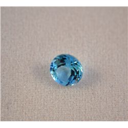 *Dark Aquamarine Gemstone  .55ct  Round Cut 4mm  Very Nice*