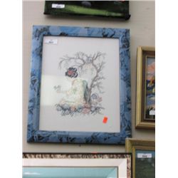 FRAMED PICTURE - BLUE FRAME