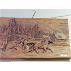 PICTURE - HORSE & SLED - CARVING