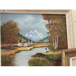 FRAMED PICTURE - TEE PEE'S BY THE RIVER