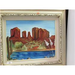 FRAMED PICTURE - MOUNTAINS & WATER