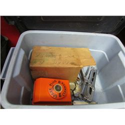 SMALL BIN WITH LID & CONTENTS