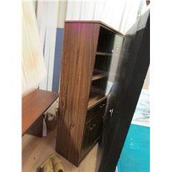 BOOK CASE - GLASS DOORS - & DRAWERS