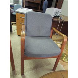 OAK & UPHOLSTERED CLIENT CHAIR