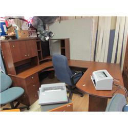 EXECUTIVE MAHOGANY FINISH OFFICE DESK - U SHAPE - CUSTOM DESIGN