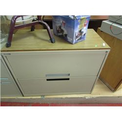 LATERAL FILE CABINET - WOOD GRAIN FINISH TOP - 2 DRAWER