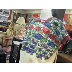 HAND CRAFTED INDIAN DESIGN SHIRT - SMALL HEAD OPENING  - 2 TOTAL & BLUE SCARF