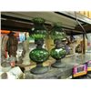 Image 1 : PAIR OF GREEN  VINTAGE LAMPS - 1 AS-IS