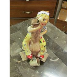 PORCELEIN DUDE ON A STUMP (JUG) & 6 SHOT CUPS