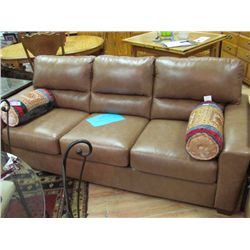 CONTEMPORARY DESIGN SOFA - BRINDLE LEATHER -NEW