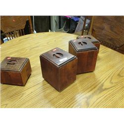 CANISTER SET - WOOD - 4PC