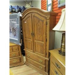 OAK HIGH BOY DRESSER