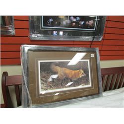 FRAMED LIMITED EDITION PRINT "ON THE MOVE - RED FOX" - ROBERT BATEMAN