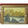 Image 1 : OIL PAINTING GOLD GUILDED FRAME - MOUNTAIN