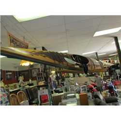 STOA - ****** 18' PLYWOOD DRAGON PAINTED KAYAK - HAND CRAFTED LOCALLY - WITH SIKN  AND DOUBLE ENDED 