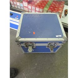BLUE ALUMINUM SHIPPING CRATE - SQUARE - WITH CONTENTS