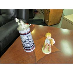 BEER STIEN (PERFUME INSIDE)  AND "BEST FRIEND " BOY FIGURE - BOTH AVON
