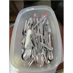BIN OF ASSORTED CUTLERY