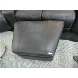 OTTOMAN - TOP GRAIN BLACK LEATHER - STORAGE INSIDE