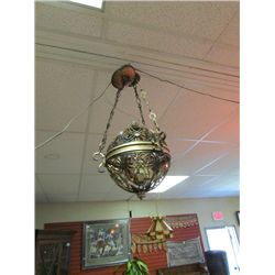ROUND BRASS BALL STYLE CEILING LITE
