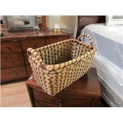 LARGE WOOVEN BASKET WITH HANDLES
