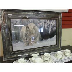 FRAMED PRINT - "DOZING LYNX